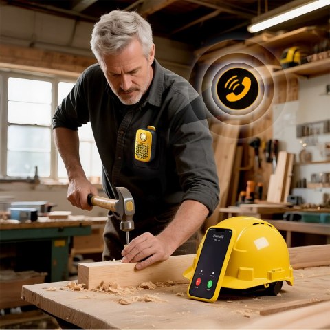 Głośnik przenośny z latarką magnesem klipsem Bluetooth IP67 - żółty