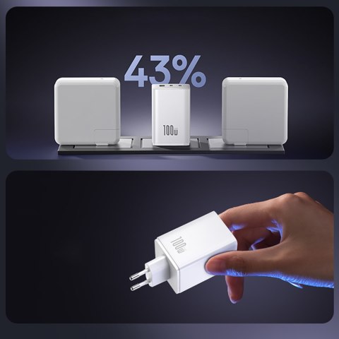 Ładowarka sieciowa EnerFill FE11 2x USB-C USB-A 100W - biała