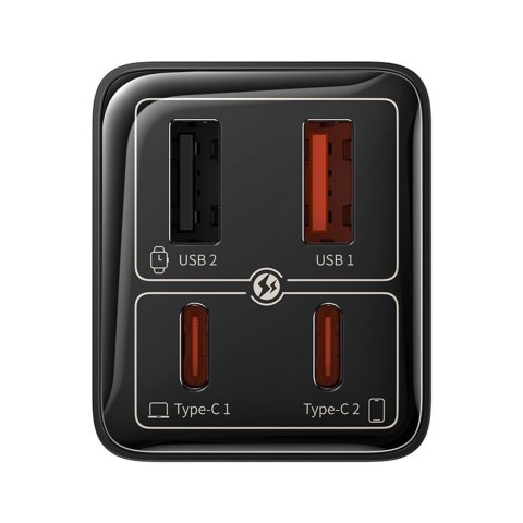 Ładowarka sieciowa GaN6 Pro 65W USB-C USB-A z kablem USB-C 100W 1m - czarna