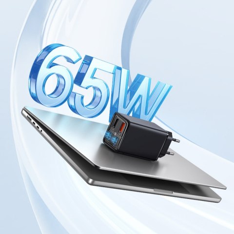 Ładowarka sieciowa GaN6 Pro 65W USB-C USB-A z kablem USB-C 100W 1m - czarna