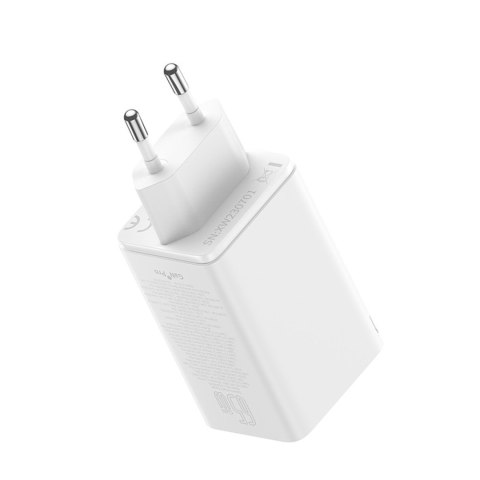 Ładowarka sieciowa USB-C USB-A GaN6 Pro 100W z kablem USB-C 1m - biała