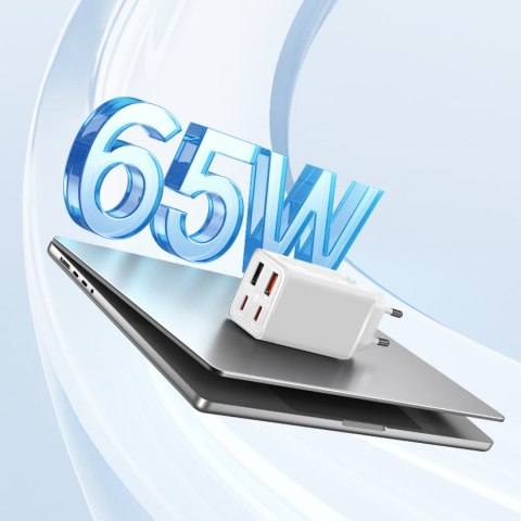 Ładowarka sieciowa USB-C USB-A GaN6 Pro 100W z kablem USB-C 1m - biała
