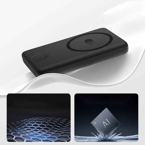 Powerbank 2w1 10000mAh USB-C do iPhona Apple Watch MagSafe 27W z kablem USB-C - czarny