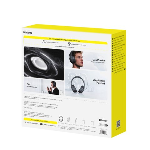 Słuchawki bezprzewodowe nauszne mocny bas Bass BH1 Bluetooth - czarne