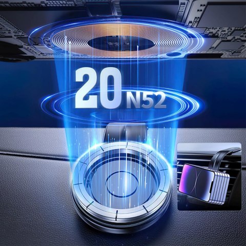 Uchwyt samochodowy magnetyczny z ładowarką indukcyjną do telefonu na kokpit 15W MagSafe