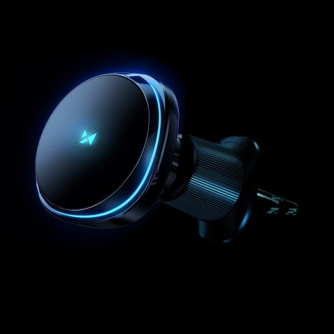 Uchwyt samochodowy z ładowarką indukcyjną wentylatorem do telefonu na kratkę nawiewu Qi MagSafe 15W