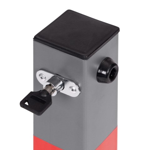 Blokada parkingowa składana słupek 60 cm na klucz z odblaskowymi pasami