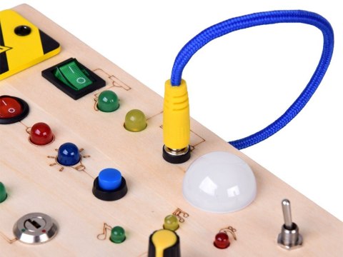 Drewniana TABLICA manipulacyjna Montessori - elektryczne diody LED ZA5944