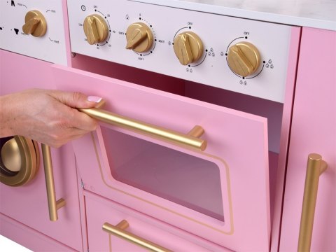 Duża kuchnia drewniana interaktywna glamour złote dodatki ekspres ZA5933