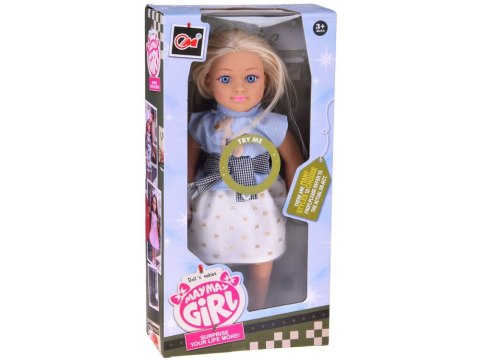 Duża urocza lalka 48cm w sukience + wbudowana melodia i miękki tułów ZA5843