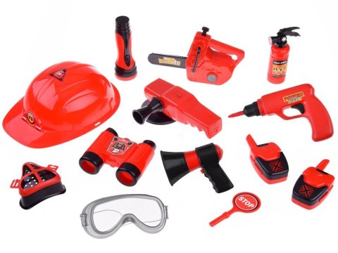 Duży zestaw strażaka kask piła 13ele straż pożarna ZA4698