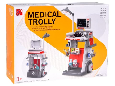 Interaktywny WÓZEK LEKARSKI Zestaw do zabawy w lekarza i dentystę ZA5874