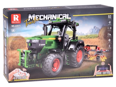 Klocki konstrukcyjne - Zdalnie sterowany TRAKTOR z bronami 1664-ele ZA5798