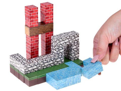 Klocki magnetyczne konstrukcyjne 144 ele kostki sześciany piksele ZA6005