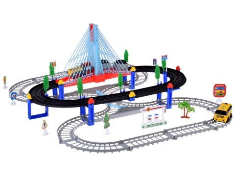 Kolejka Elektryczna 2w1 Lokomotywa z Wagonami + Tor i Autobus ZA5886