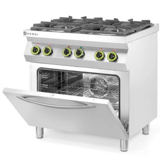 Kuchnia gazowa 4 palniki z elektrycznym piekarnikiem konwekcyjnym GN1/1 Kitchen Line - Hendi 225882