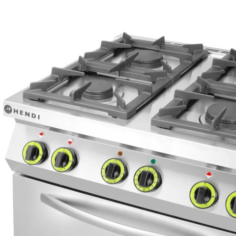 Kuchnia gazowa 4 palniki z elektrycznym piekarnikiem konwekcyjnym GN1/1 Kitchen Line - Hendi 225882
