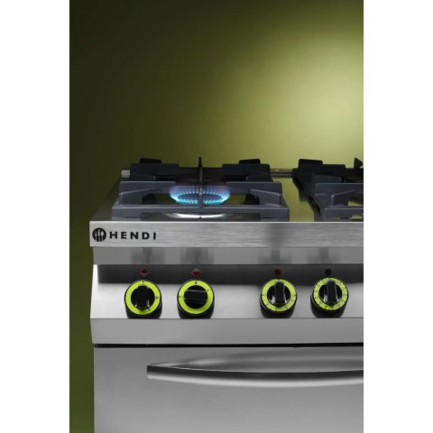 Kuchnia gazowa 4 palniki z elektrycznym piekarnikiem konwekcyjnym GN1/1 Kitchen Line - Hendi 225882