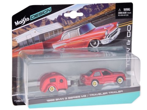 Maisto Licencjonowane Auto Metalowe BMW M3 1988 Przyczepa kempingowa ZA5967