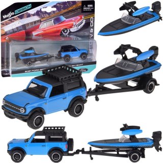 Maisto Licencjonowane Auto metalowe Ford Bronco 2021 + łódź 1:64 ZA5969