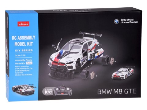 Rastar BMW M8 GTE model 1:18 do złożenia - auto zdalnie sterowane RC0708
