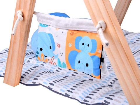 Stojak Drewniany Mata Edukacyjna Gimnastyczna Baby Gym dla Niemowląt ZA5882