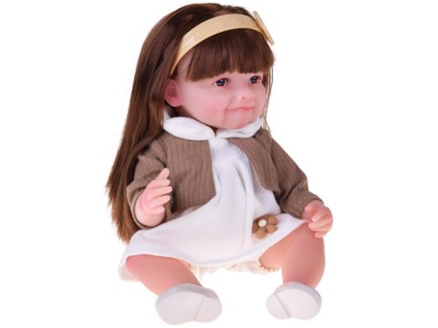 Urocza lalka Tosia z miękkiej gumy długie włosy sukienka 30 cm ZA5832