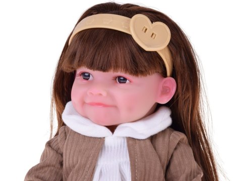 Urocza lalka Tosia z miękkiej gumy długie włosy sukienka 30 cm ZA5832