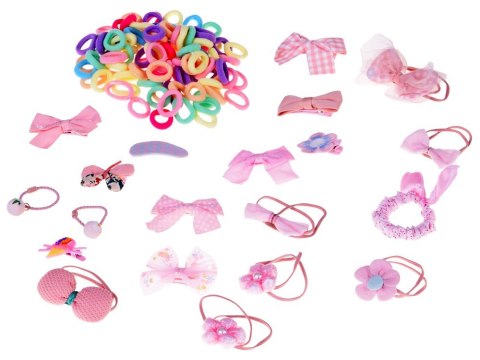 Urocza szkatułka na biżuterię eko-skóra lusterko + ozdoby do włosów ZA5737