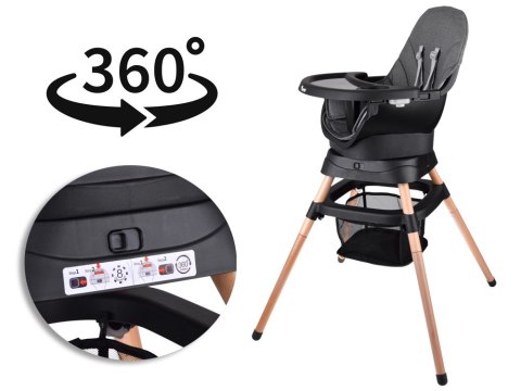 Wielofunkcyjny fotel obracane krzesełko do karmienia 6w1 dla dzieci ZA5659