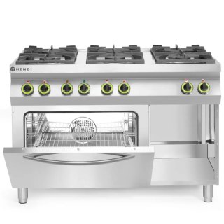 Kuchnia gazowa 6 palników z piekarnikiem elektrycznym GN1/1 Kitchen Line - Hendi 225899