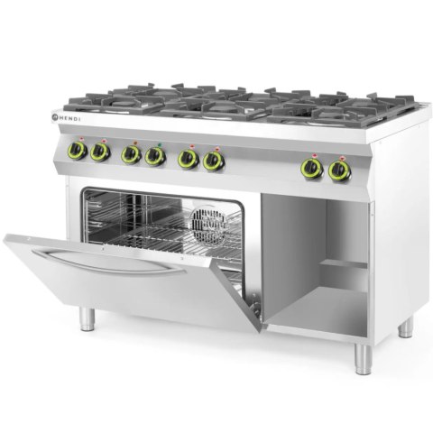 Kuchnia gazowa 6 palników z piekarnikiem elektrycznym GN1/1 Kitchen Line - Hendi 225899
