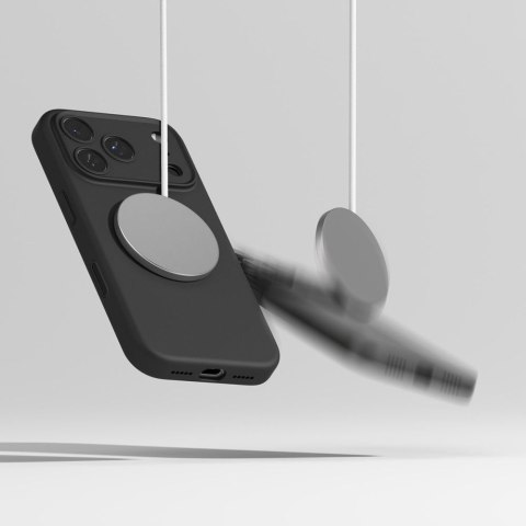 Etui plecki na iPhone 17 Pro Max Silicone Magnetic MagSafe - czarne