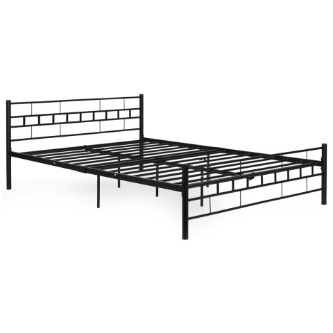 Łóżko metalowe 160x200 cm ze stelażem czarna rama ModernHome