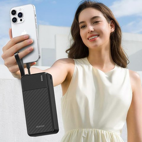 Powerbank K11 Max 30000mAh z wbudowanymi kablami - czarny