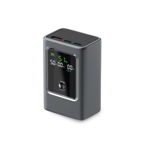 Powerbank z wyświetlaczem 10000mAh PD 35W LCD - szary