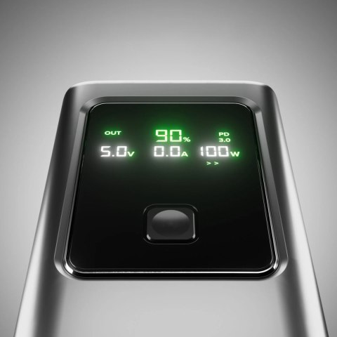 Powerbank z wyświetlaczem 10000mAh PD 35W LCD - szary