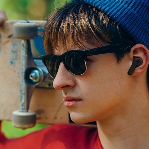 Słuchawki bezprzewodowe dokanałowe JBL Wave Beam Bluetooth 5.2 IP54 IPX2 - czarne