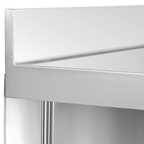 Stół blat barowy roboczy gastronomiczny z rantem 4 półki STAL 150 x 60 x 105 cm