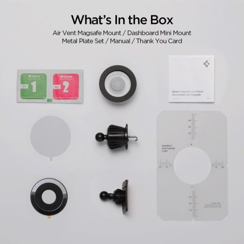 Uchwyt samochodowy do telefonu na kokpit kratkę MagSafe MFT13 - srebrny