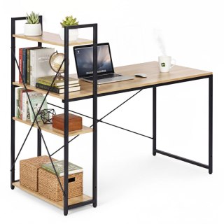 Biurko komputerowe szkolne 120x60 cm regał z 3 półkami loft ModernHome