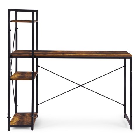Biurko komputerowe szkolne 120x60 cm regał z 3 półkami loft ModernHome