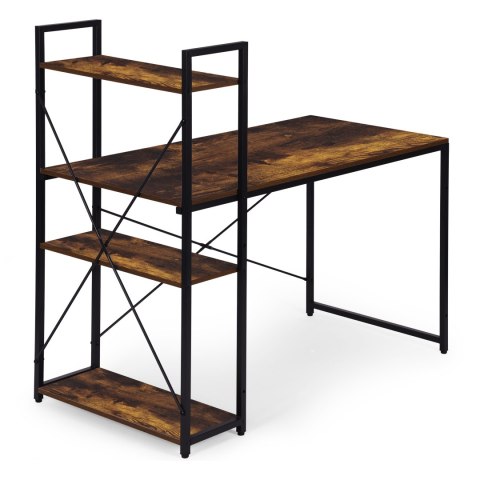 Biurko komputerowe szkolne 120x60 cm regał z 3 półkami loft ModernHome