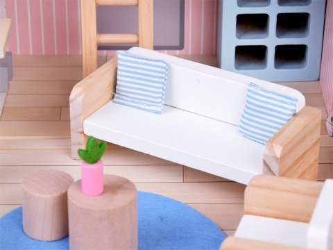 KWIECISTY Domek dla lalek w zamykanej walizce + drewniane mebelki ZA5930