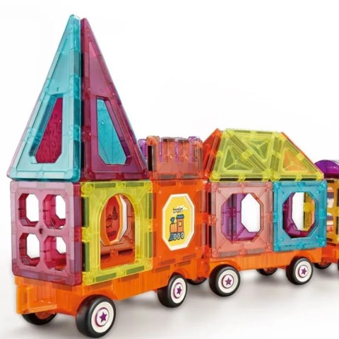 WOOPIE Klocki Magnetyczne 3D Zestaw Pociąg 71el.