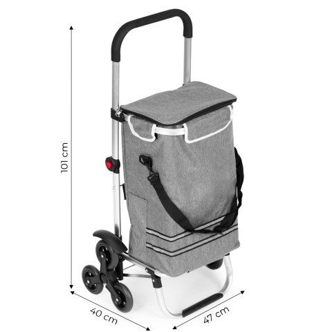 Wózek na zakupy składany torba 30 litrów potrójne koła kieszeń termiczna ModernHome
