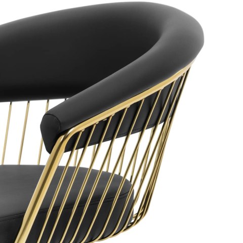 Fotel fryzjerski barberski z podnóżkiem LYME - czarno złoty