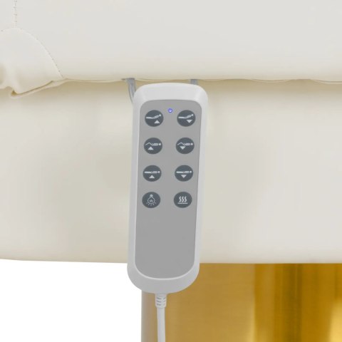 Fotel kosmetyczny SPA podgrzewany z krzesłem 3 silniki 200 kg SAVONA - biało złoty