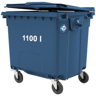Kontener pojemnik na odpady śmieci komunalne PZH EN 840-2 DIN 1100L - niebieski