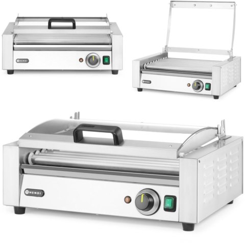 Podgrzewacz rolkowy do parówek hot-dogów z pokrywą 9 rolek 45 cm 790 W